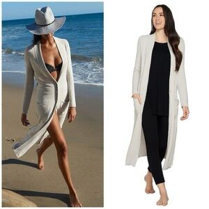 NWT BAREFOOT DREAMS CozyChic Ultra Lite Duster IN Fog Gray Size 3X